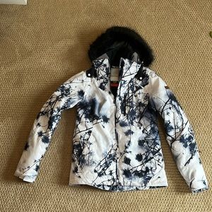 Roxy Dryflight ski jacket, small, cool branch pattern